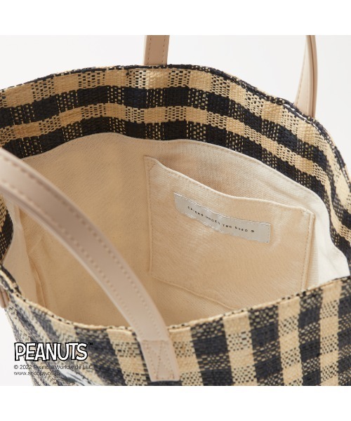 Paradise Picnic(パラダイスピクニック)の「スヌーピー/RAFFIA BAG M(かごバッグ・レディース・ブラック/ピンク/グリーン・FREE)」の5枚目の写真