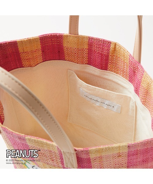 Paradise Picnic(パラダイスピクニック)の「スヌーピー/RAFFIA BAG M(かごバッグ・レディース・ブラック/ピンク/グリーン・FREE)」の7枚目の写真