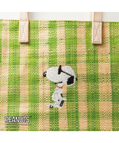 Paradise Picnic(パラダイスピクニック)の「スヌーピー/RAFFIA BAG M(かごバッグ・レディース・ブラック/ピンク/グリーン・FREE)」の8枚目の写真