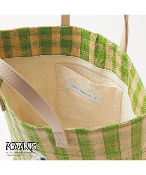 Paradise Picnic(パラダイスピクニック)の「スヌーピー/RAFFIA BAG M(かごバッグ・レディース・ブラック/ピンク/グリーン・FREE)」の9枚目の写真