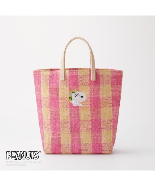 Paradise Picnic(パラダイスピクニック)の「スヌーピー/RAFFIA BAG M(かごバッグ・レディース・ブラック/ピンク/グリーン・FREE)」の15枚目の写真