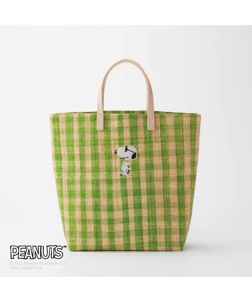 Paradise Picnic(パラダイスピクニック)の「スヌーピー/RAFFIA BAG M(かごバッグ・レディース・ブラック/ピンク/グリーン・FREE)」の10枚目の写真
