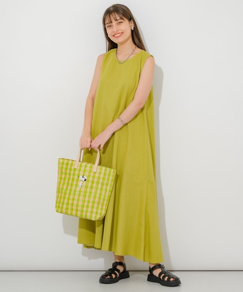 Paradise Picnic(パラダイスピクニック)の「スヌーピー/RAFFIA BAG M(かごバッグ・レディース・ブラック/ピンク/グリーン・FREE)」の13枚目の写真