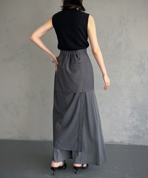 &g'aime（アンジェム）の「【&g’aime】レイヤードスカート（スカート・レディース・チャコールグレー/モカ・FREE）」の20枚目の写真