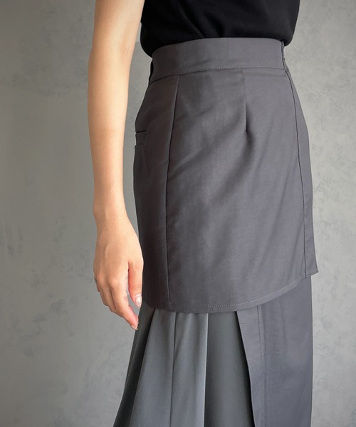 &g'aime（アンジェム）の「【&g’aime】レイヤードスカート（スカート・レディース・チャコールグレー/モカ・FREE）」の11枚目の写真