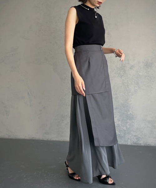 &g'aime（アンジェム）の「【&g’aime】レイヤードスカート（スカート・レディース・チャコールグレー/モカ・FREE）」の15枚目の写真