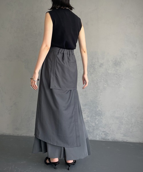 &g'aime（アンジェム）の「【&g’aime】レイヤードスカート（スカート・レディース・チャコールグレー/モカ・FREE）」の12枚目の写真