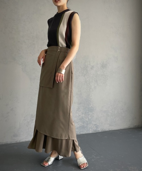 &g'aime（アンジェム）の「【&g’aime】レイヤードスカート（スカート・レディース・チャコールグレー/モカ・FREE）」の21枚目の写真
