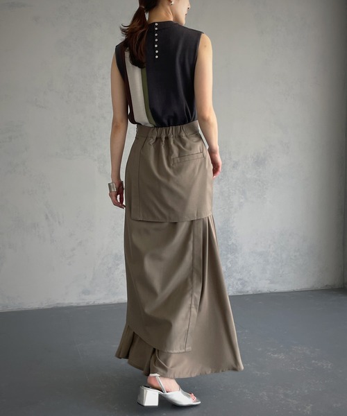 &g'aime（アンジェム）の「【&g’aime】レイヤードスカート（スカート・レディース・チャコールグレー/モカ・FREE）」の13枚目の写真