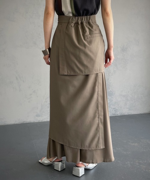 &g'aime（アンジェム）の「【&g’aime】レイヤードスカート（スカート・レディース・チャコールグレー/モカ・FREE）」の17枚目の写真