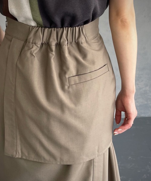 &g'aime（アンジェム）の「【&g’aime】レイヤードスカート（スカート・レディース・チャコールグレー/モカ・FREE）」の9枚目の写真