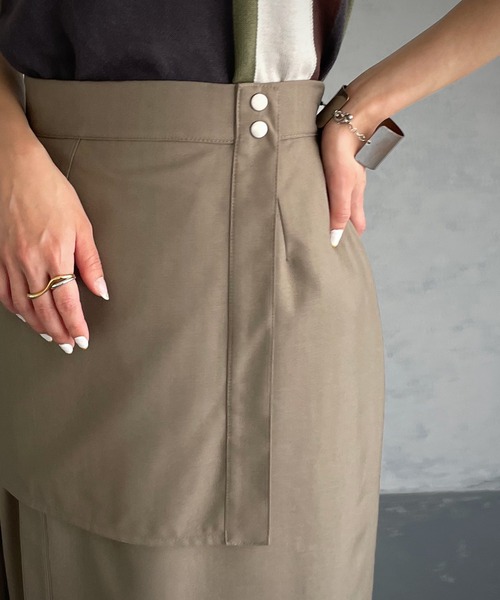 &g'aime（アンジェム）の「【&g’aime】レイヤードスカート（スカート・レディース・チャコールグレー/モカ・FREE）」の3枚目の写真