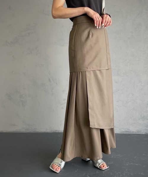 &g'aime（アンジェム）の「【&g’aime】レイヤードスカート（スカート・レディース・チャコールグレー/モカ・FREE）」の8枚目の写真