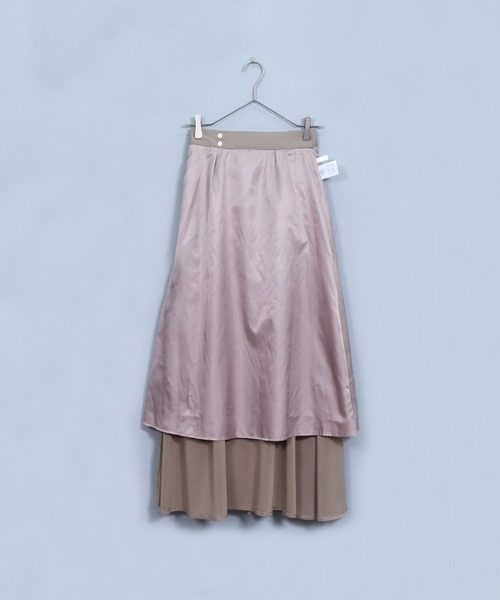 &g'aime（アンジェム）の「【&g’aime】レイヤードスカート（スカート・レディース・チャコールグレー/モカ・FREE）」の10枚目の写真