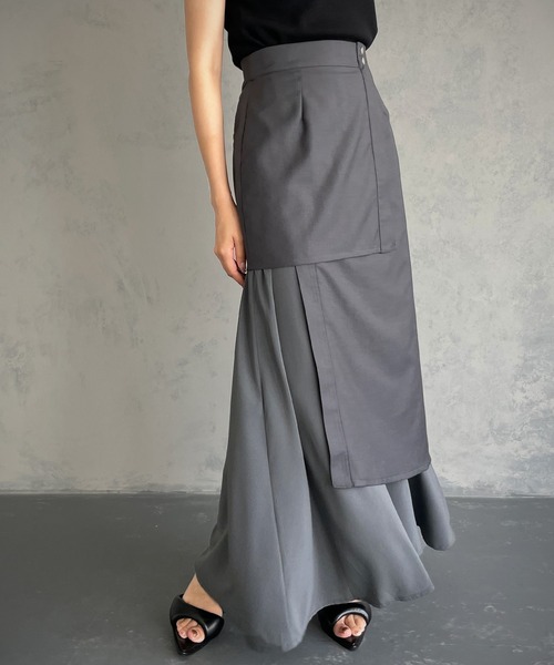 &g'aime（アンジェム）の「【&g’aime】レイヤードスカート（スカート・レディース・チャコールグレー/モカ・FREE）」の19枚目の写真