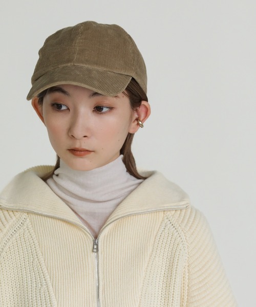 select MOCA(セレクトモカ)の「2022 AW コーデュロイキャップ(キャップ・レディース・ブラック/ベージュ/ネイビー/アイボリー・FREE)」の5枚目の写真