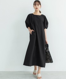 ボリュームスリーブ半袖ワンピース