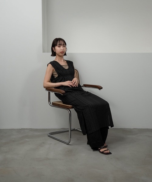lawgy（ラウジー）の「sheer stripe 2way op（ワンピース・レディース・ホワイト/ブラック・FREE）」の9枚目の写真