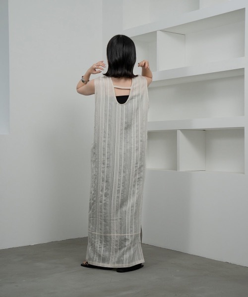 lawgy（ラウジー）の「sheer stripe 2way op（ワンピース・レディース・ホワイト/ブラック・FREE）」の19枚目の写真