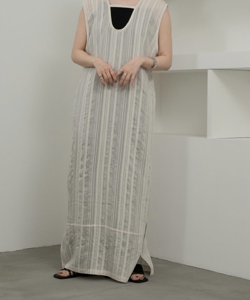 lawgy（ラウジー）の「sheer stripe 2way op（ワンピース・レディース・ホワイト/ブラック・FREE）」の22枚目の写真