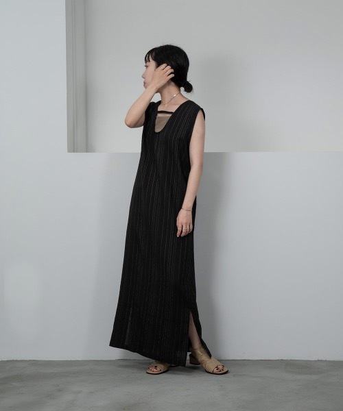 lawgy（ラウジー）の「sheer stripe 2way op（ワンピース・レディース・ホワイト/ブラック・FREE）」の20枚目の写真