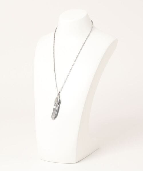 【セール】【blatto 925silver】925シルバートップ 燻し加工 フェザー ネックレス / p1topne13-12g（ネックレス）｜blatto（ブラット）