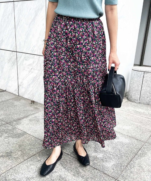 OPAQUE.CLIP（オペークドットクリップ）の「◆【C】モザイクフラワー ティアードスカート【WEB限定サイズ】（スカート・レディース・オレンジ系その他2/ピンク系5・38/36/40）」の17枚目の写真