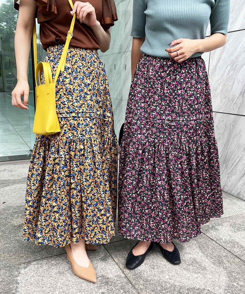 OPAQUE.CLIP（オペークドットクリップ）の「◆【C】モザイクフラワー ティアードスカート【WEB限定サイズ】（スカート・レディース・オレンジ系その他2/ピンク系5・38/36/40）」の18枚目の写真