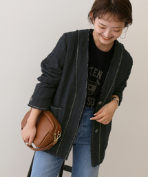SLOBE IENAスローブイエナ ストライプノーカラージャケットSLOBE別注 8009001903428_1.jpg?v=