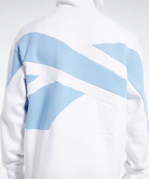 Reebok(リーボック)の「バスケットボール バック ベクター フリース フーディー / Basketball Back Vector Fleece Hoodie(パーカー・メンズ・ホワイト/ブルー/ブラック・MEDIUM/SMALL/LARGE/X-LARGE/XXX-LARGE/XX-LARGE/X-SMALL/J/M/J/O/J/S/J/2XO/J/XS/J/L/J/XO)」の6枚目の写真