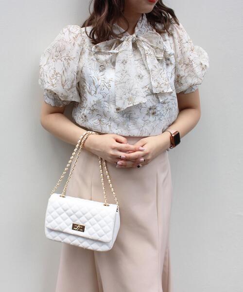 INGNI（イング）の「花柄シアー2WAYリボンブラウス（シャツ/ブラウス・レディース・グレー/オフホワイト・M）」の7枚目の写真