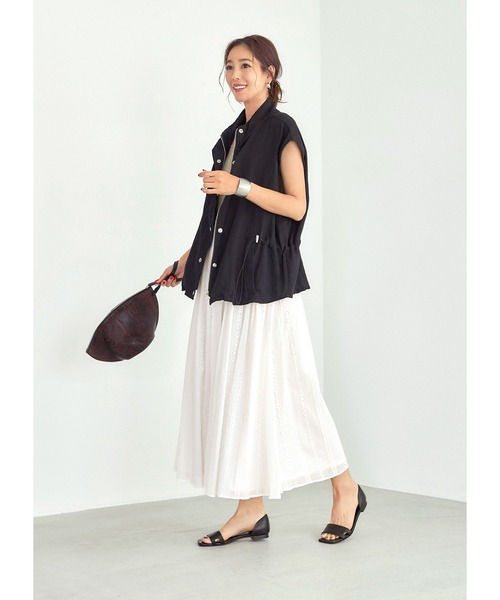 STYLE DELI（スタイルデリ）の「コットンレースタックギャザースカート（スカート・レディース・ホワイト/ピンク系・SMALL/MEDIUM）」の17枚目の写真