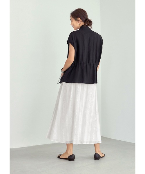 STYLE DELI（スタイルデリ）の「コットンレースタックギャザースカート（スカート・レディース・ホワイト/ピンク系・SMALL/MEDIUM）」の21枚目の写真