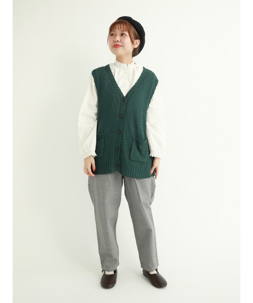 Samansa Mos2(サマンサ モスモス)の「襟シャーリング前後2WAYレースブラウス(シャツ/ブラウス・レディース・オフホワイト/グリーン/ベージュ/ブラック・フリ-)」の6枚目の写真