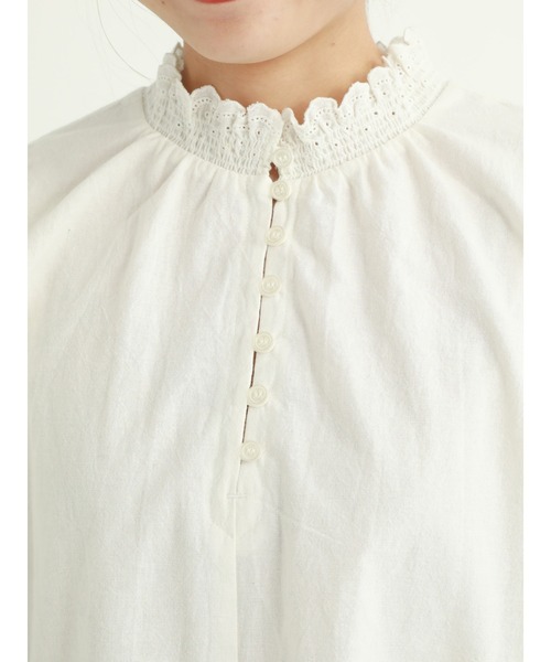 Samansa Mos2(サマンサ モスモス)の「襟シャーリング前後2WAYレースブラウス(シャツ/ブラウス・レディース・オフホワイト/グリーン/ベージュ/ブラック・フリ-)」の18枚目の写真