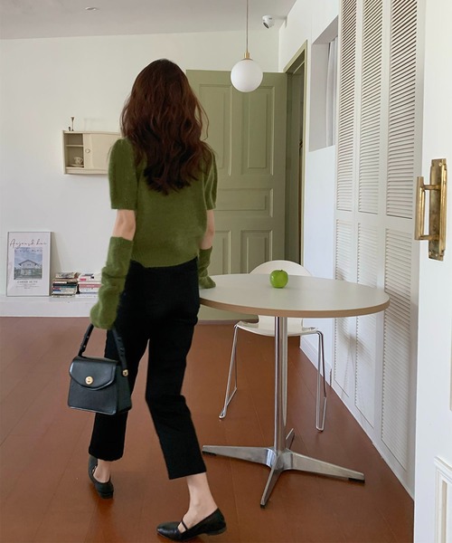 me+em select（ミームセレクト）の「※※【 新色追加/9color 】アームウォーマー付き　パフカラーニットトップス（ニット/セーター・レディース・ホワイト/ブラック/レッド/ピンク/グリーン/ブラウン/ブルー系その他/モカ/ダークグレー・FREE）」の17枚目の写真