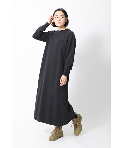 Snow Peak（スノーピーク）の「Recycled Cotton Heavy L/S Dress（ワンピース・レディース・グレー/ブラック/ホワイト・3/2/1）」の3枚目の写真