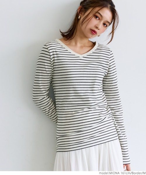 coca(coca)(コカ)の「Vネックベビースキンインナー(Tシャツ/カットソー・レディース・ホワイト/その他/ブラック/グレー・S/M/L)」の16枚目の写真