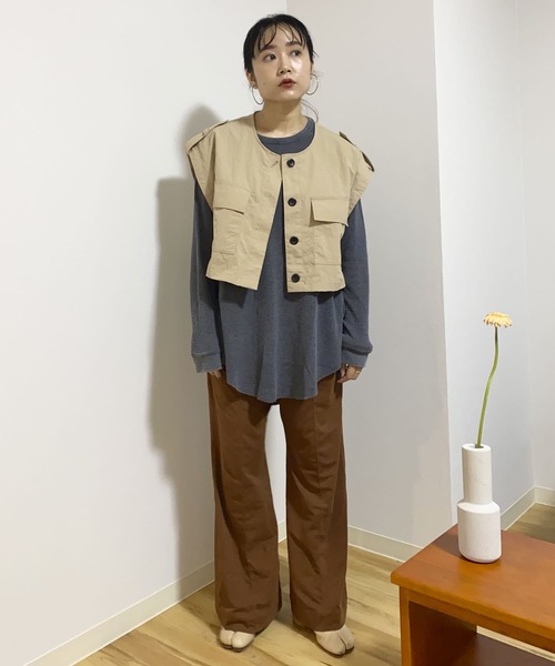 Couleur Meler（クルールメリー）の「Couleur Meler imoko　スクエアショートベスト（ベスト・レディース・ベージュ/ライトカーキ・FREE）」の11枚目の写真