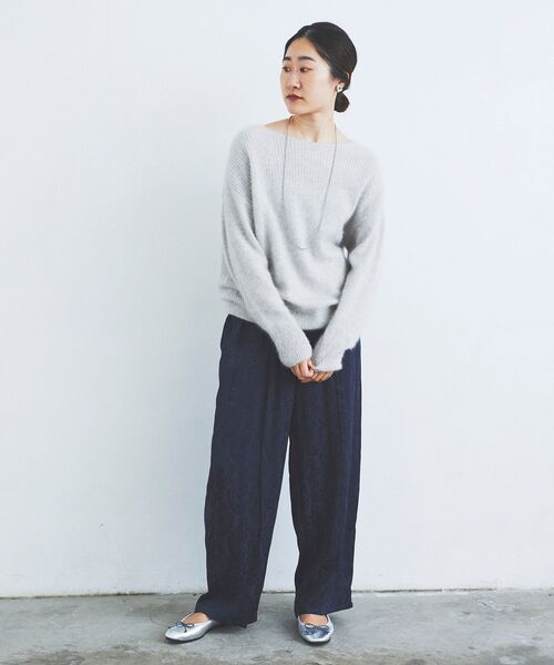le.coeur blanc(ルクールブラン)の「ジャガードイージーパンツ(その他パンツ・レディース・オリーブ/ネイビー・38)」の3枚目の写真