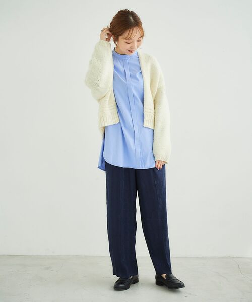 le.coeur blanc(ルクールブラン)の「ジャガードイージーパンツ(その他パンツ・レディース・オリーブ/ネイビー・38)」の8枚目の写真