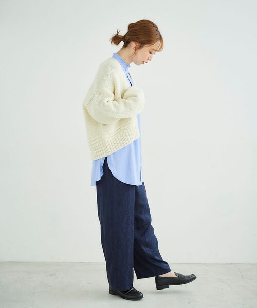 le.coeur blanc(ルクールブラン)の「ジャガードイージーパンツ(その他パンツ・レディース・オリーブ/ネイビー・38)」の12枚目の写真
