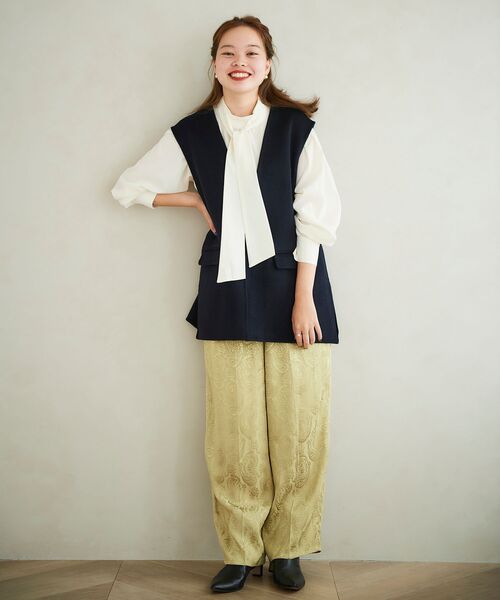 le.coeur blanc(ルクールブラン)の「ジャガードイージーパンツ(その他パンツ・レディース・オリーブ/ネイビー・38)」の13枚目の写真