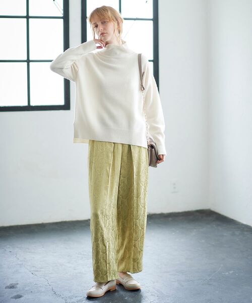 le.coeur blanc(ルクールブラン)の「ジャガードイージーパンツ(その他パンツ・レディース・オリーブ/ネイビー・38)」の18枚目の写真