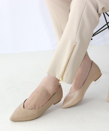 Vカットフラットシューズ【低反発スポンジ入り】