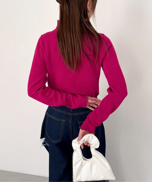 EPIMI E'PIMMY(エピミエピミー)の「リバーシブルハイネックニットブルオーバー(ニット/セーター・レディース・グリーン系その他/モカ/オレンジ/パープル/ピンク・MEDIUM)」の7枚目の写真