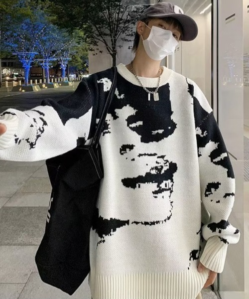 MGV(エムジーヴィー)の「ルーズシルエットデザインニット(ニット/セーター・メンズ・ホワイト・MEDIUM/LARGE/X-LARGE)」の2枚目の写真