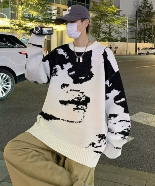 MGV(エムジーヴィー)の「ルーズシルエットデザインニット(ニット/セーター・メンズ・ホワイト・MEDIUM/LARGE/X-LARGE)」の5枚目の写真