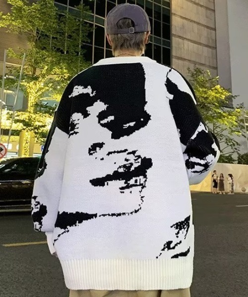 MGV(エムジーヴィー)の「ルーズシルエットデザインニット(ニット/セーター・メンズ・ホワイト・MEDIUM/LARGE/X-LARGE)」の3枚目の写真