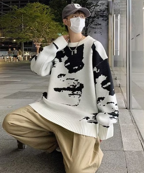 MGV(エムジーヴィー)の「ルーズシルエットデザインニット(ニット/セーター・メンズ・ホワイト・MEDIUM/LARGE/X-LARGE)」の4枚目の写真